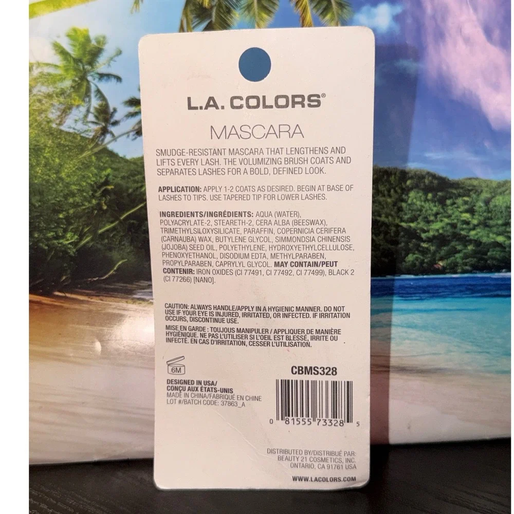 L.A. Colors Boom-Tastic Volumizing Mascara Jet Black Smudge Proof 10mL